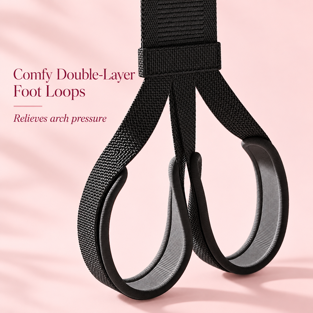 Pink close-up of the double-layer foot loops