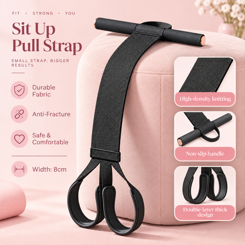 Redesigned pink feature image for the sit-up strap
